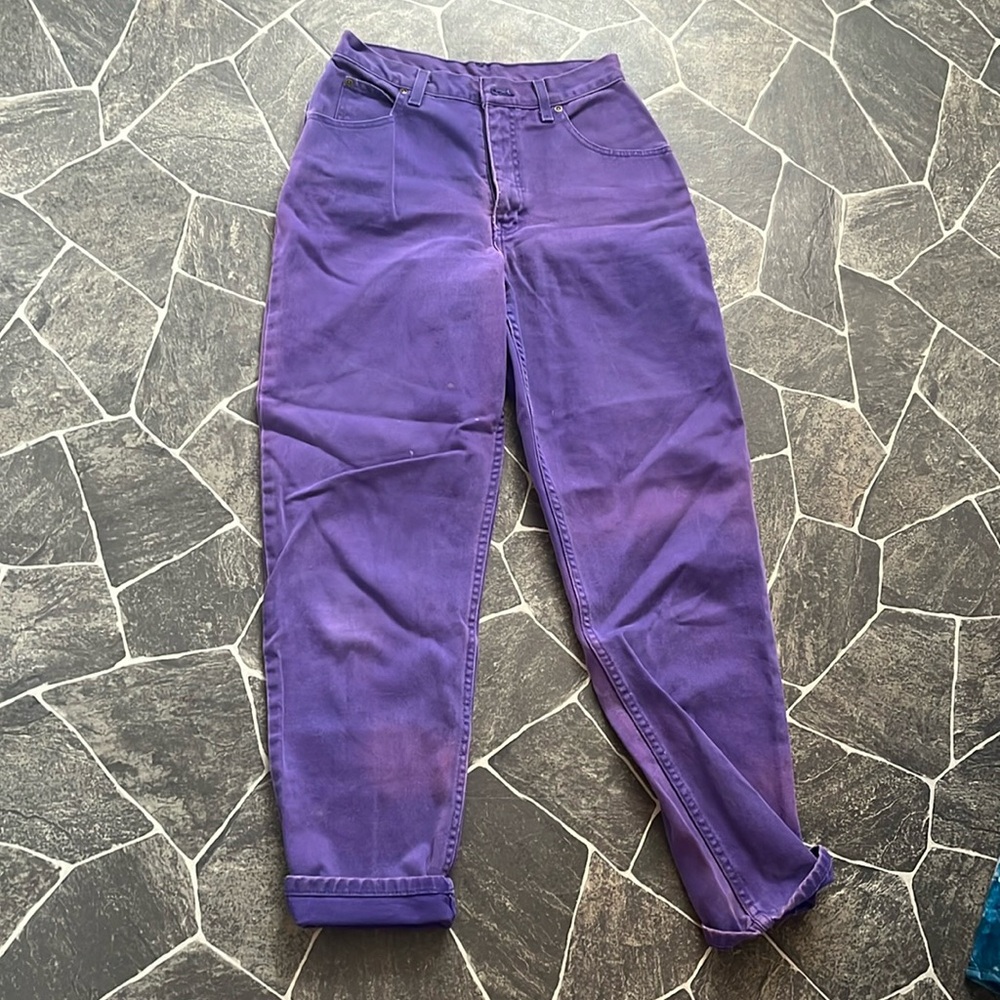Purple high waisted jeans